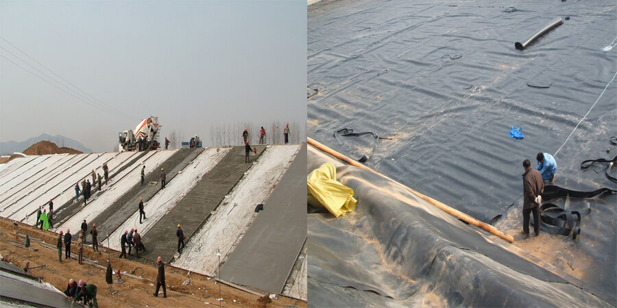 application of HDPE liner